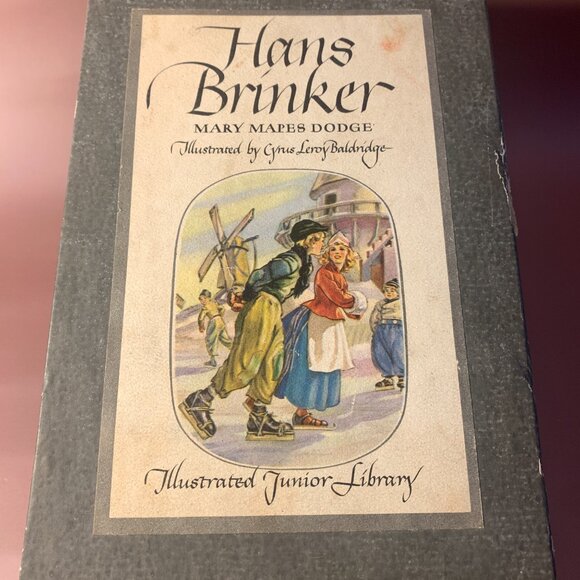 1945 HANS BRINKER, THE SILVER SKATES Mary Mapes Dodge Cardboard Slip Case Cover - Picture 3 of 11